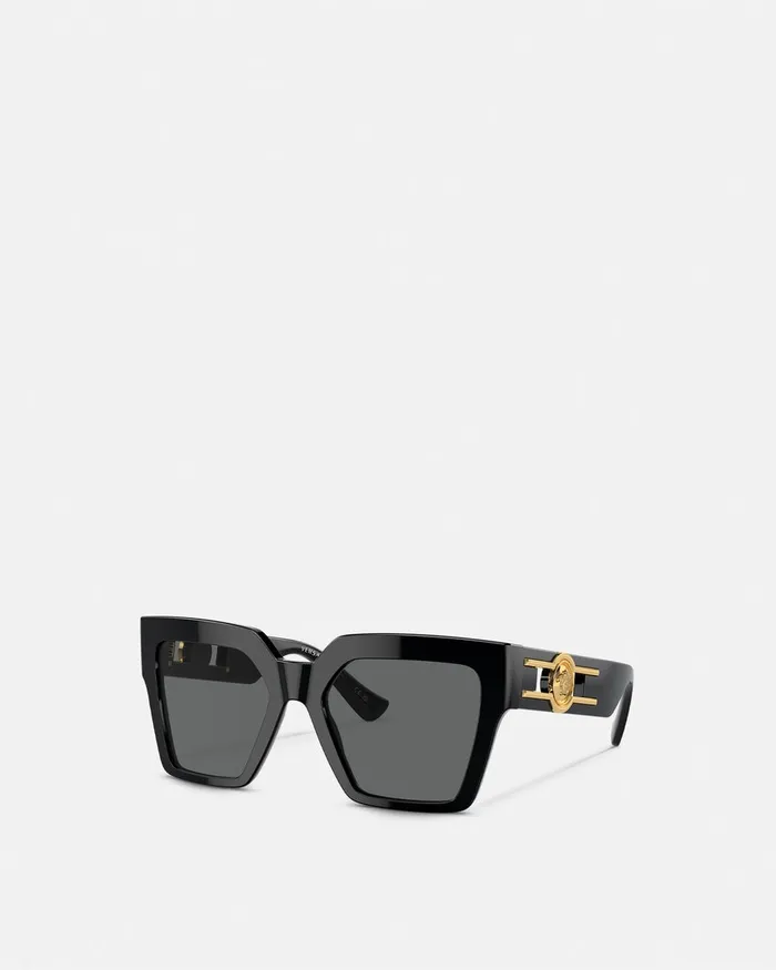 Sunglasses Women Versace Medusa Deco Butterfly Sunglasses Blackgold