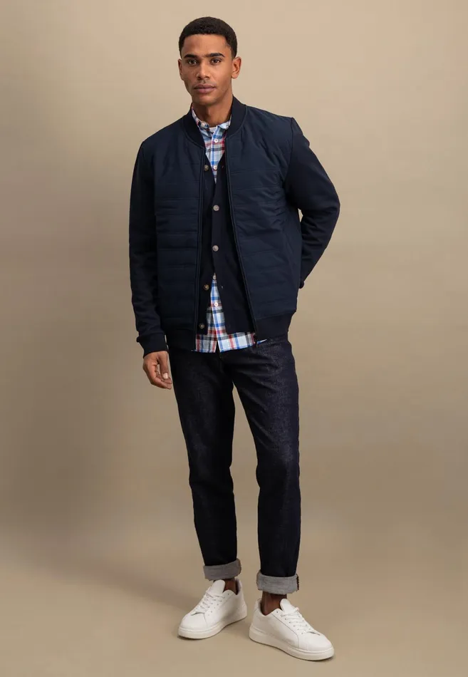 Sweat Men FYNCHHATTON Hybrid Jacket With A Stand up Collar Navy