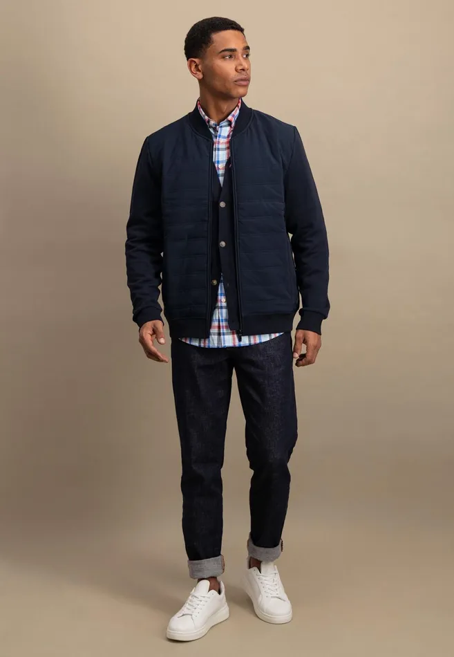 Sweat Men FYNCHHATTON Hybrid Jacket With A Stand up Collar Navy