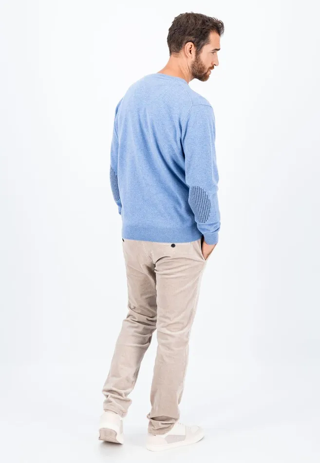 Sweater Men FYNCHHATTON Basic Sweater Made Of Wool With A Vneckline Cloud Bluenew Dijonnavywinter Whitehazel