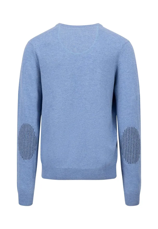 Sweater Men FYNCHHATTON Basic Sweater Made Of Wool With A Vneckline Cloud Bluenew Dijonnavywinter Whitehazel