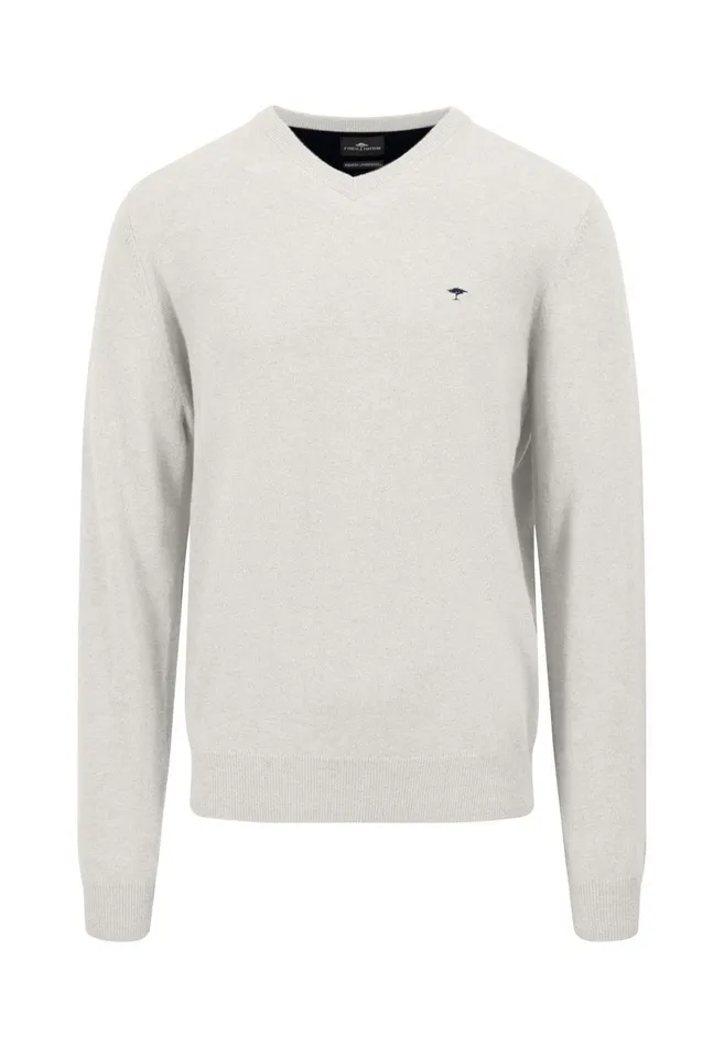 Sweater Men FYNCHHATTON Basic Sweater Made Of Wool With A Vneckline Cloud Bluenew Dijonnavywinter Whitehazel