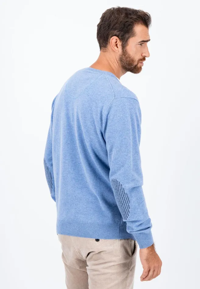 Sweater Men FYNCHHATTON Basic Sweater Made Of Wool With A Vneckline Cloud Bluenew Dijonnavywinter Whitehazel