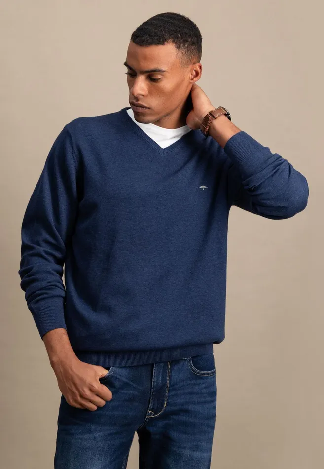 Sweater Men FYNCHHATTON Cotton Sweater With Vneckline Nightsteelazurenavyearthcharcoaltaupe Sweater Men FYNCHHATTON Cotton Sweater With Vneckline Nightsteelazurenavyearthcharcoaltaupe