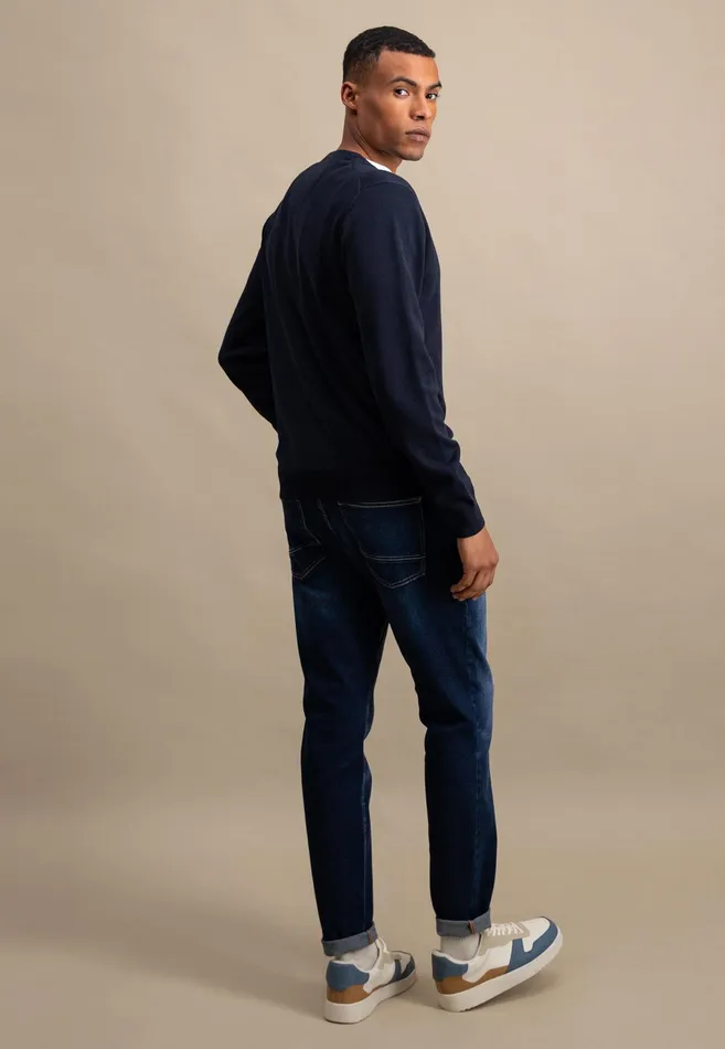 Sweater Men FYNCHHATTON Cotton Sweater With Vneckline Nightsteelazurenavyearthcharcoaltaupe