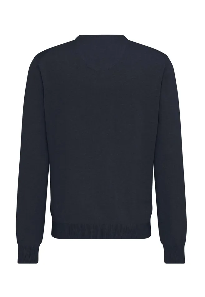 Sweater Men FYNCHHATTON Cotton Sweater With Vneckline Nightsteelazurenavyearthcharcoaltaupe