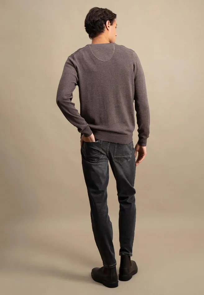 Sweater Men FYNCHHATTON Cotton Sweater With Vneckline Nightsteelazurenavyearthcharcoaltaupe