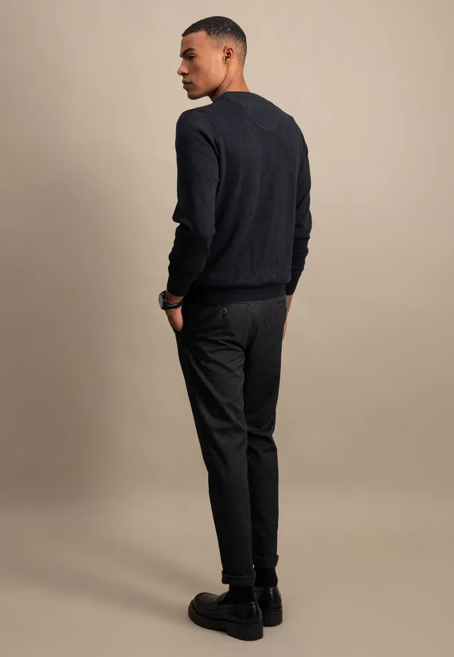 Sweater Men FYNCHHATTON Cotton Sweater With Vneckline Nightsteelazurenavyearthcharcoaltaupe
