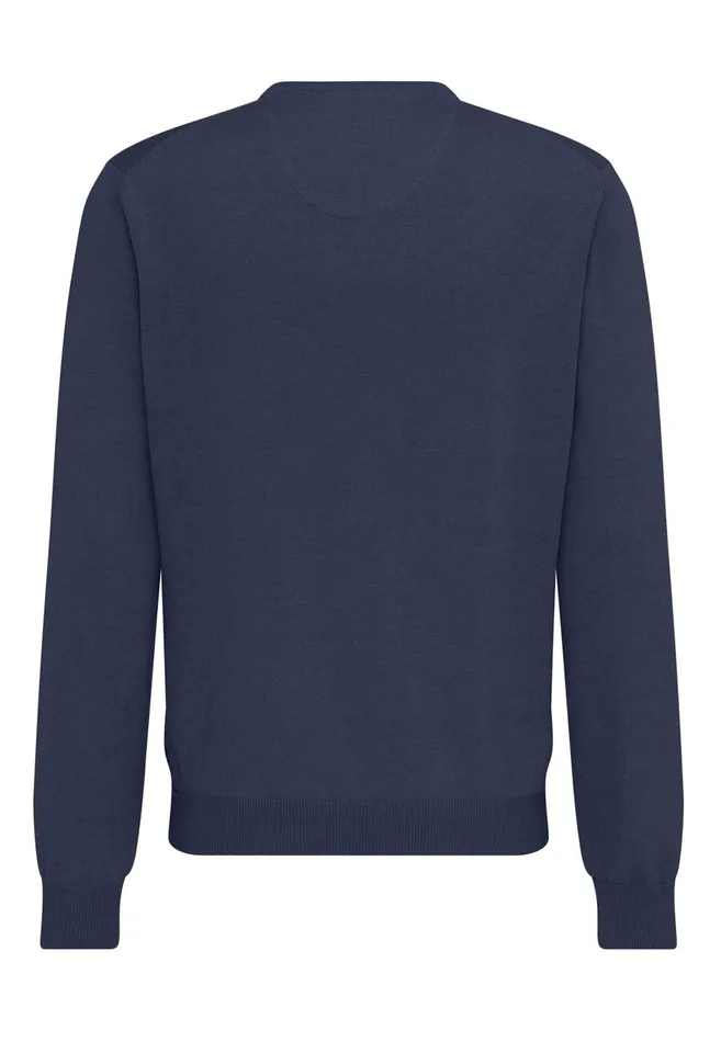 Sweater Men FYNCHHATTON Cotton Sweater With Vneckline Nightsteelazurenavyearthcharcoaltaupe