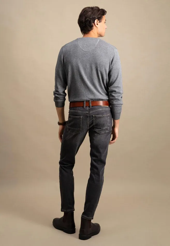 Sweater Men FYNCHHATTON Cotton Sweater With Vneckline Nightsteelazurenavyearthcharcoaltaupe