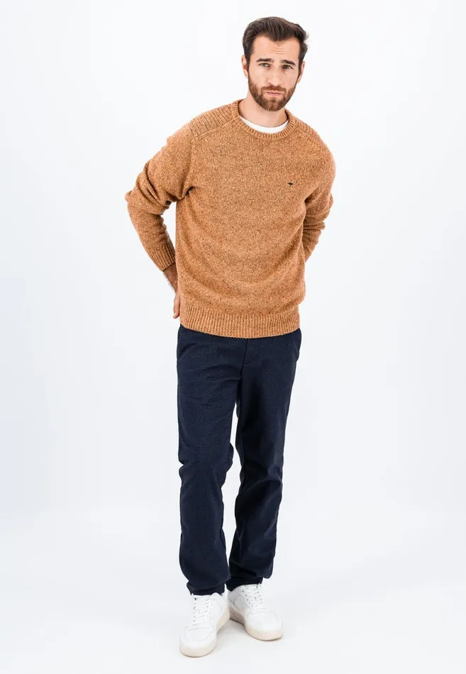 Sweater Men FYNCHHATTON Donegal Knitting Sweater From Wool Mix New Dijonflamecloud Bluenavywinter Whitesteel