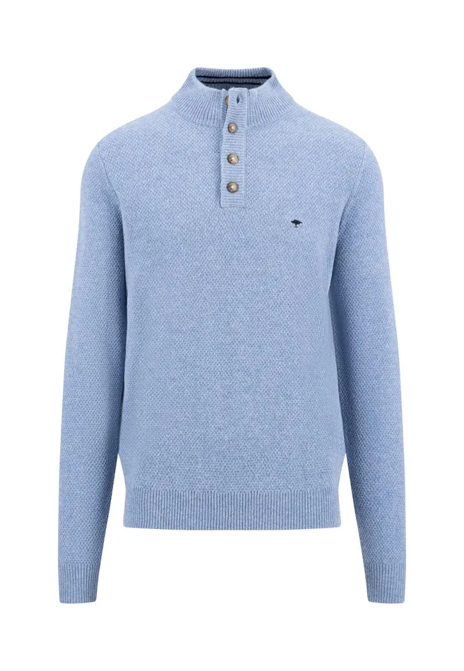 Sweater Men FYNCHHATTON Knitting Sweater Made Of Wool Mix With A Troyer Collar And Buttons Flamecloud Bluenavyhazel Sweater Men FYNCHHATTON Knitting Sweater Made Of Wool Mix With A Troyer Collar And Buttons Flamecloud Bluenavyhazel