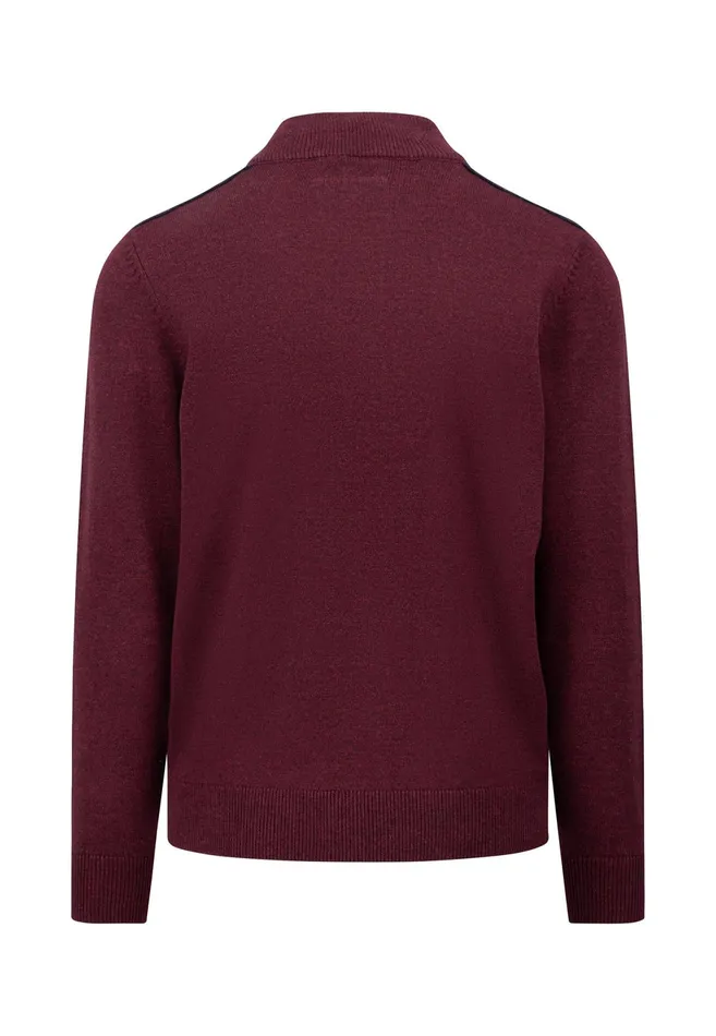 Sweater Men FYNCHHATTON Sweater With A Troyer Collar Ruby Redcloud Bluenavylight Gray