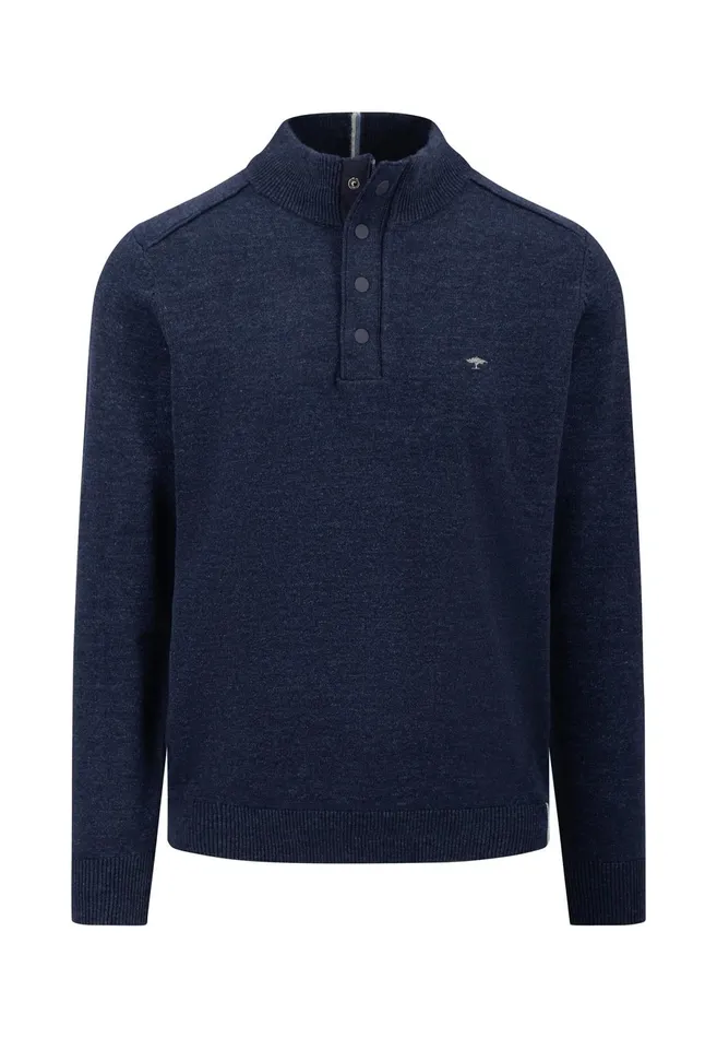 Sweater Men FYNCHHATTON Sweater With A Troyer Collar Ruby Redcloud Bluenavylight Gray
