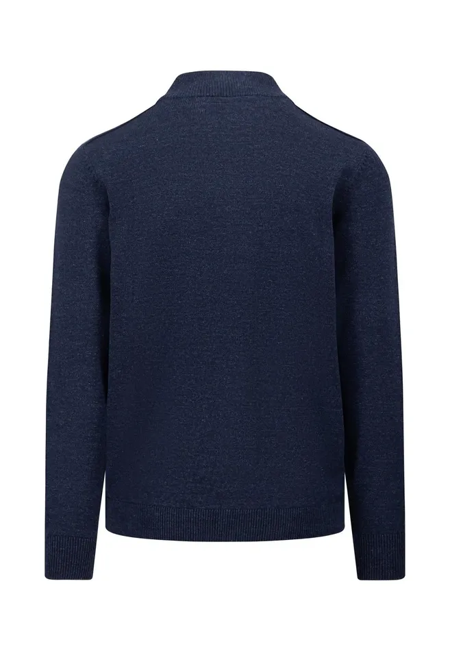 Sweater Men FYNCHHATTON Sweater With A Troyer Collar Ruby Redcloud Bluenavylight Gray