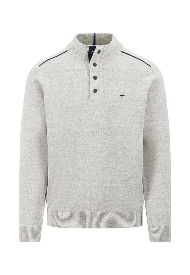 Sweater Men FYNCHHATTON Sweater With A Troyer Collar Ruby Redcloud Bluenavylight Gray