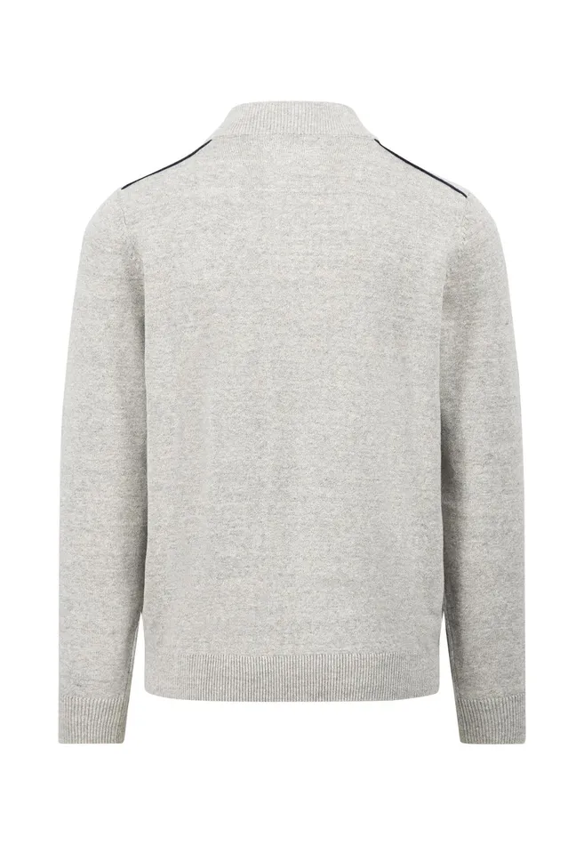 Sweater Men FYNCHHATTON Sweater With A Troyer Collar Ruby Redcloud Bluenavylight Gray