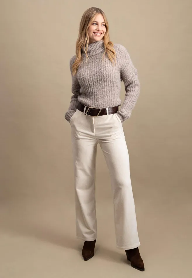 Sweater Women FYNCHHATTON Coarse Knitting Sweater Made Of Alpaca Wool Mix Winter Beigemilkelegant Pink