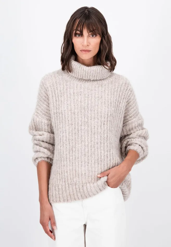 Sweater Women FYNCHHATTON Coarse Knitting Sweater Made Of Alpaca Wool Mix Winter Beigemilkelegant Pink
