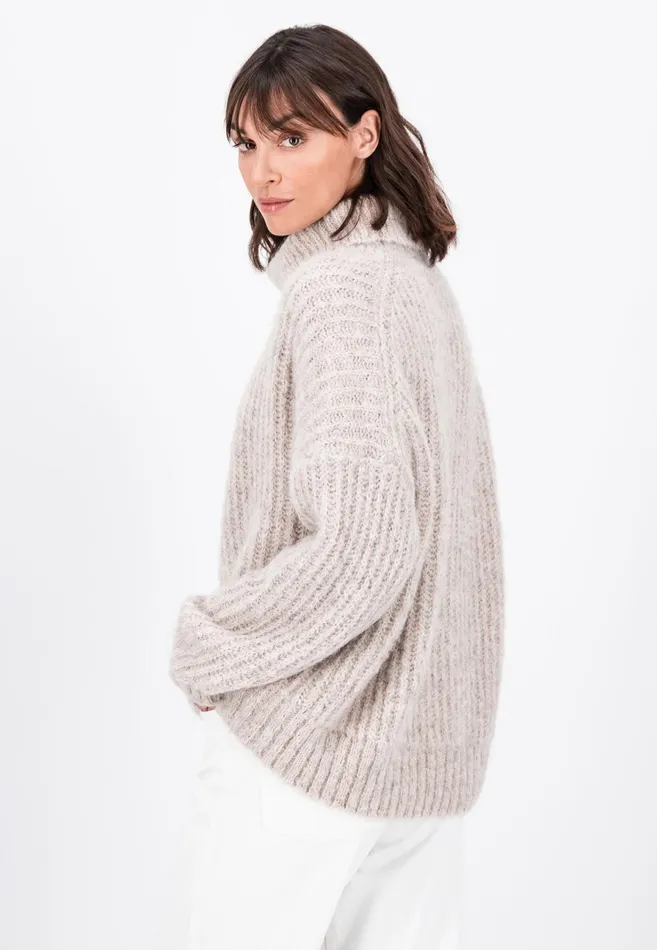 Sweater Women FYNCHHATTON Coarse Knitting Sweater Made Of Alpaca Wool Mix Winter Beigemilkelegant Pink