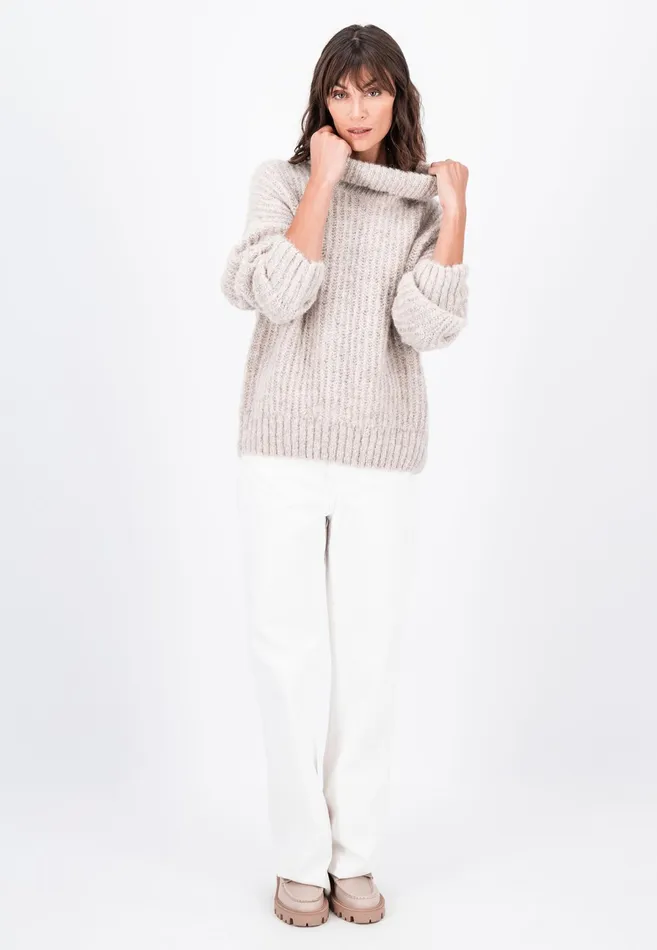 Sweater Women FYNCHHATTON Coarse Knitting Sweater Made Of Alpaca Wool Mix Winter Beigemilkelegant Pink