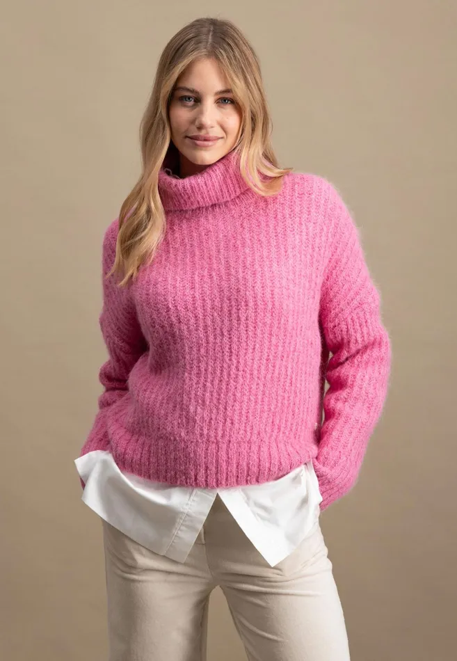 Sweater Women FYNCHHATTON Coarse Knitting Sweater Made Of Alpaca Wool Mix Winter Beigemilkelegant Pink