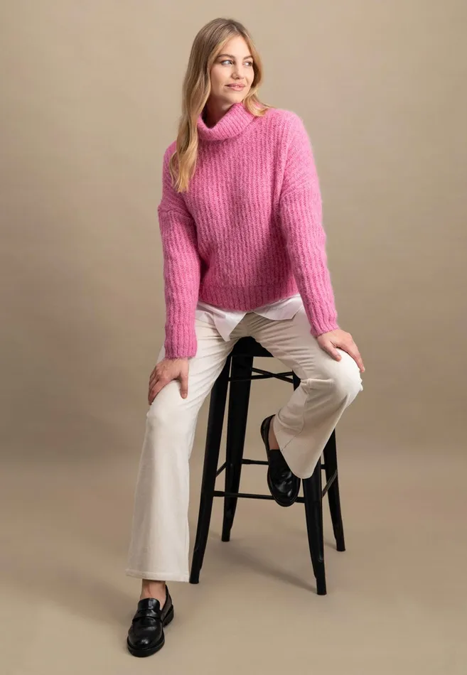 Sweater Women FYNCHHATTON Coarse Knitting Sweater Made Of Alpaca Wool Mix Winter Beigemilkelegant Pink