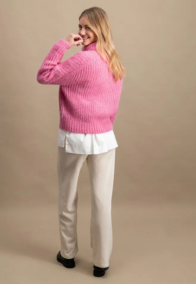 Sweater Women FYNCHHATTON Coarse Knitting Sweater Made Of Alpaca Wool Mix Winter Beigemilkelegant Pink
