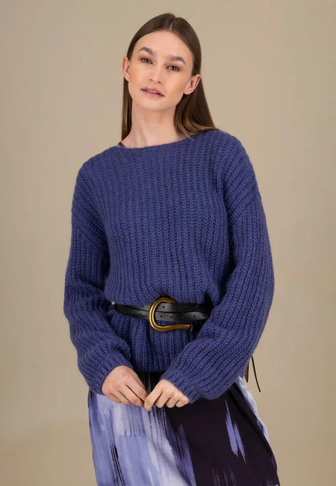Sweater Women FYNCHHATTON Knitting Sweater Made Of MohairWollmix Ashmilkcrimson Redblue Purple