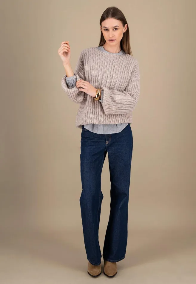 Sweater Women FYNCHHATTON Knitting Sweater Made Of MohairWollmix Ashmilkcrimson Redblue Purple