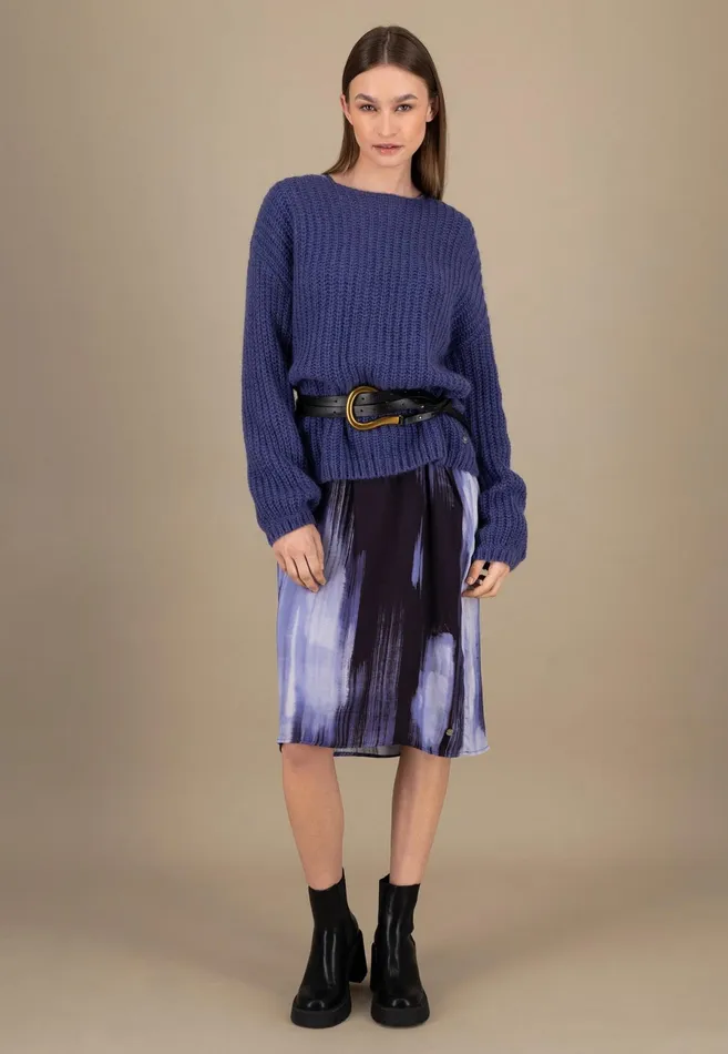Sweater Women FYNCHHATTON Knitting Sweater Made Of MohairWollmix Ashmilkcrimson Redblue Purple