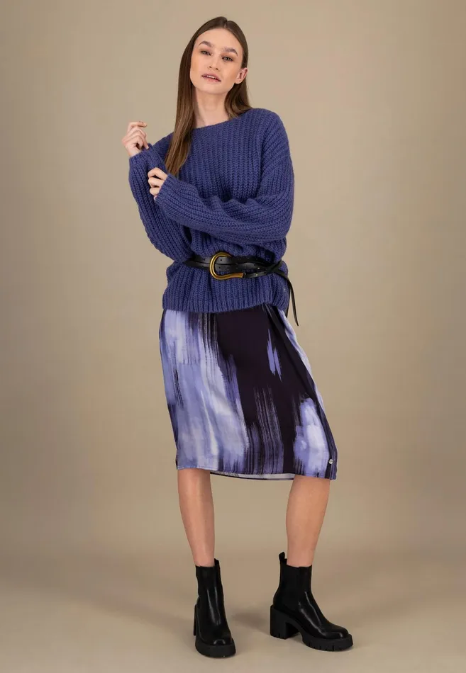 Sweater Women FYNCHHATTON Knitting Sweater Made Of MohairWollmix Ashmilkcrimson Redblue Purple