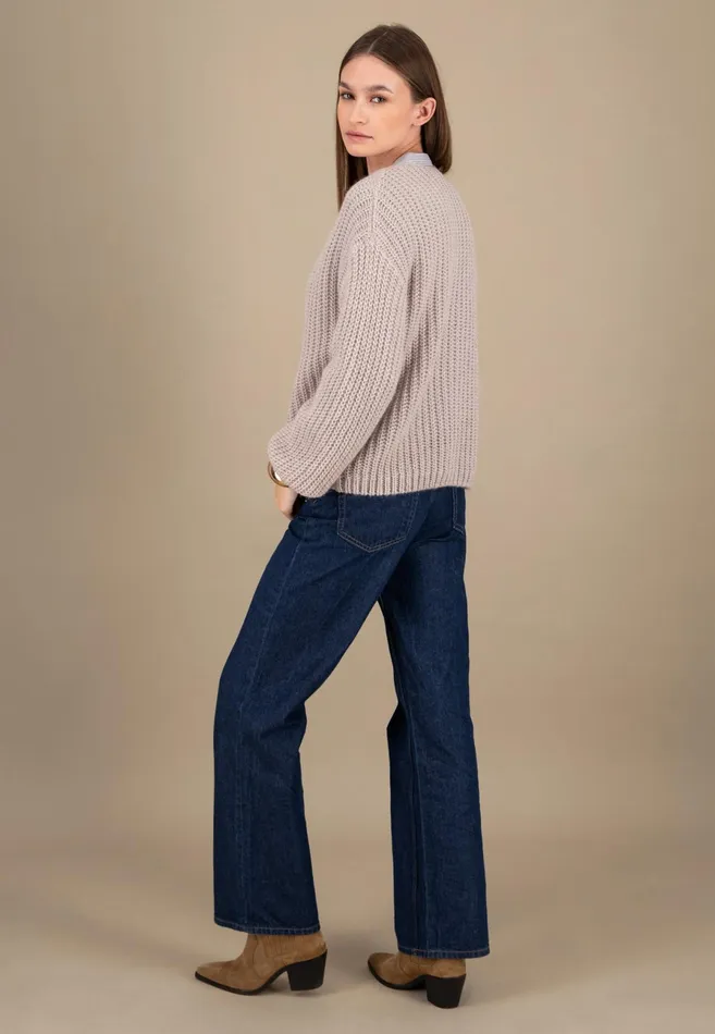 Sweater Women FYNCHHATTON Knitting Sweater Made Of MohairWollmix Ashmilkcrimson Redblue Purple