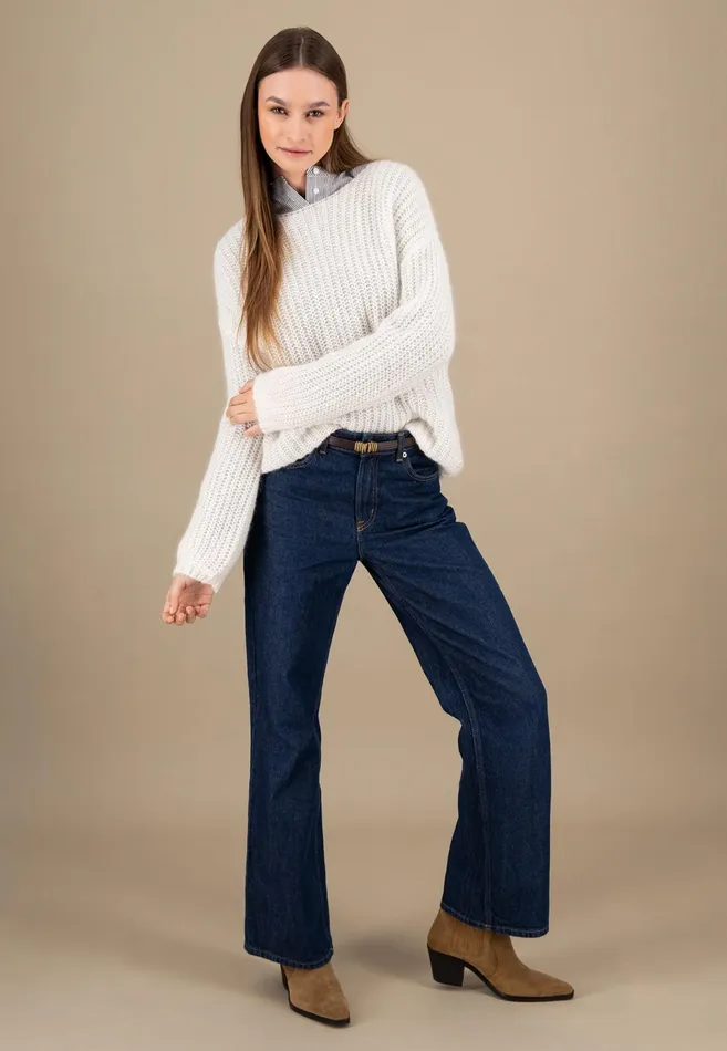 Sweater Women FYNCHHATTON Knitting Sweater Made Of MohairWollmix Ashmilkcrimson Redblue Purple