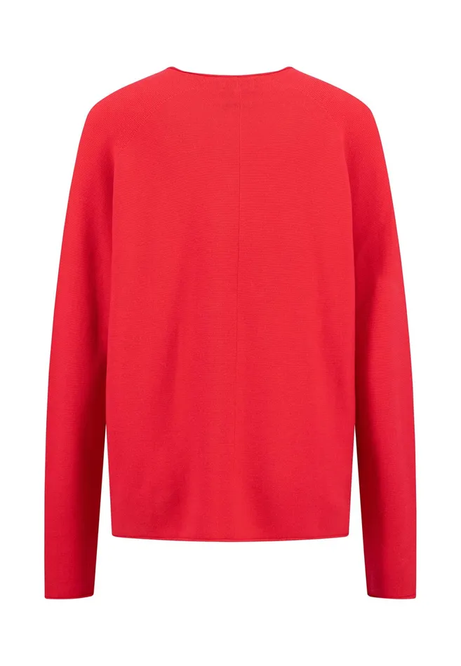 Sweater Women FYNCHHATTON Knitting Sweater With A Round Neckline Ashcrimson Redblue Purple