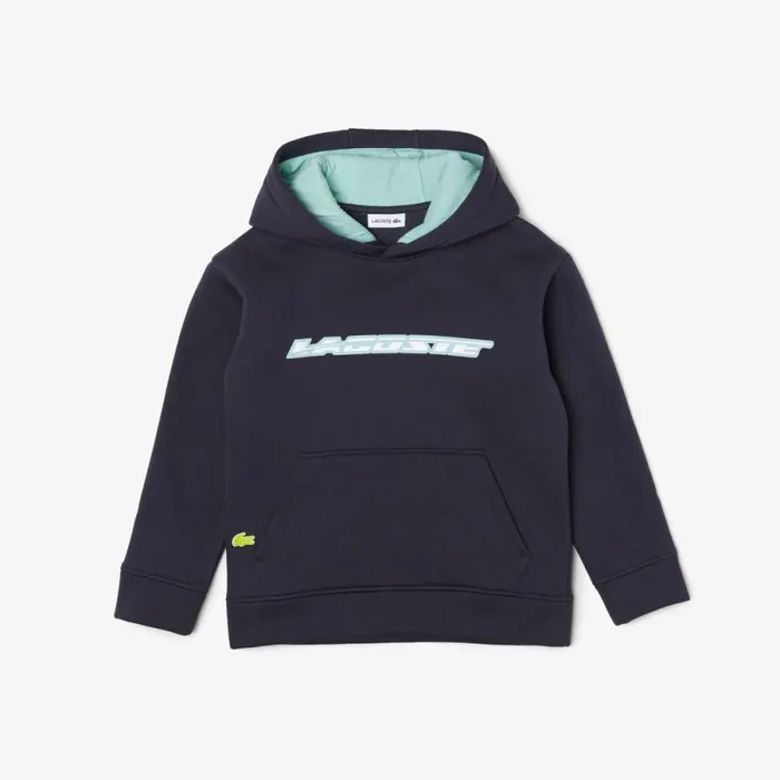 Sweaters and Sweatshirts Kids Lacoste Kids Contrast Branding Hoodie Blue Kxe