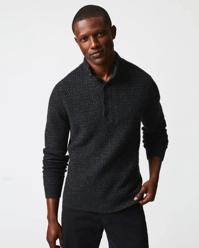 Sweaters and Sweatshirts Men Billy Reid Cashmere Basketweave Pullover Charcoal Sweaters and Sweatshirts Men Billy Reid Cashmere Basketweave Pullover Charcoal