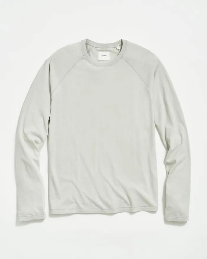 Sweaters and Sweatshirts Men Billy Reid Ls Sueded Cotton Crew Silver