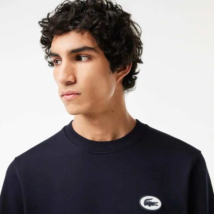 Sweaters and Sweatshirts Men Lacoste Men039s Branded Fleece Sweatshirt Abysm Blue Hde