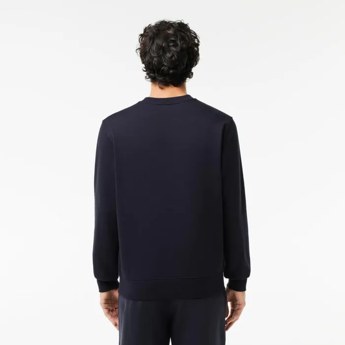 Sweaters and Sweatshirts Men Lacoste Men039s Branded Fleece Sweatshirt Abysm Blue Hde