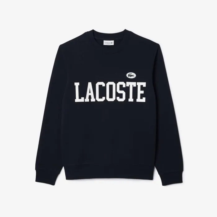 Sweaters and Sweatshirts Men Lacoste Men039s Branded Fleece Sweatshirt Abysm Blue Hde