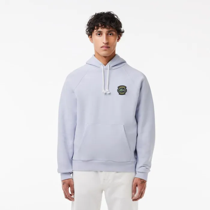Sweaters and Sweatshirts Men Lacoste Men039s Heritage Badge Fleece Hoodie Phoenix Blue J2g
