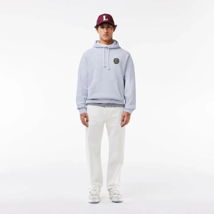 Sweaters and Sweatshirts Men Lacoste Men039s Heritage Badge Fleece Hoodie Phoenix Blue J2g