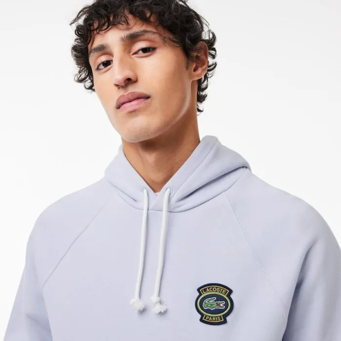 Sweaters and Sweatshirts Men Lacoste Men039s Heritage Badge Fleece Hoodie Phoenix Blue J2g