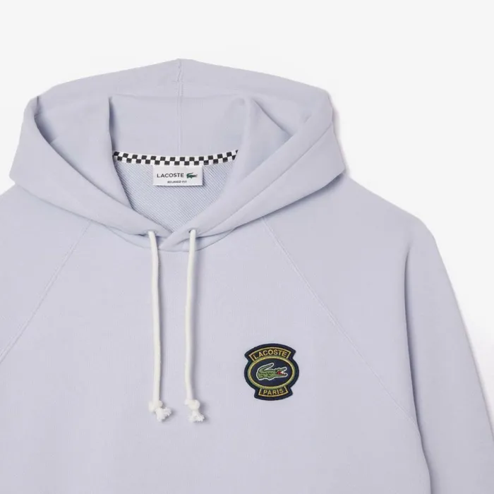 Sweaters and Sweatshirts Men Lacoste Men039s Heritage Badge Fleece Hoodie Phoenix Blue J2g