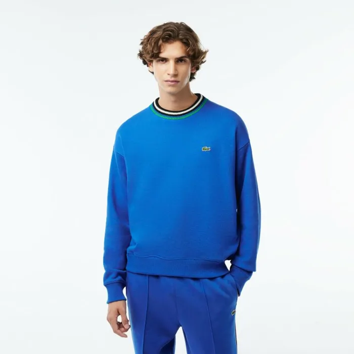 Sweaters and Sweatshirts Men Lacoste Men039s Made In France Loose Fit Sweatshirt Blue Siy