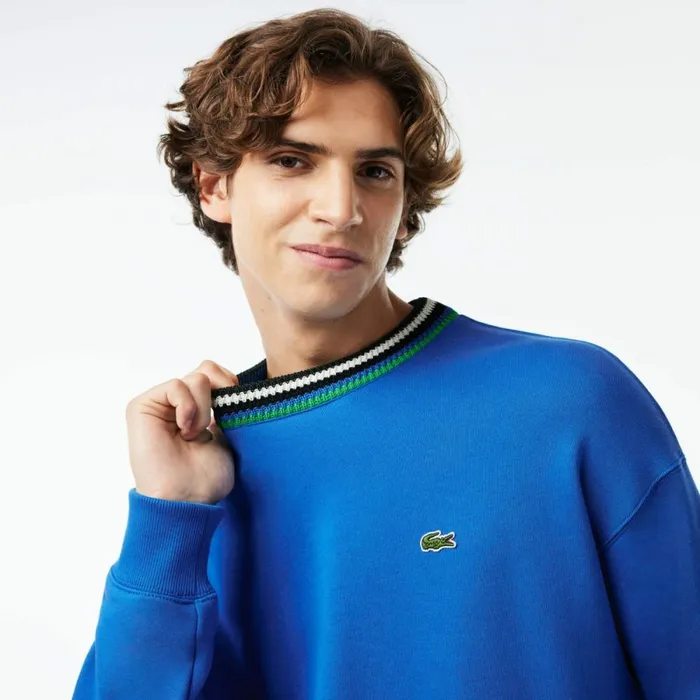 Sweaters and Sweatshirts Men Lacoste Men039s Made In France Loose Fit Sweatshirt Blue Siy