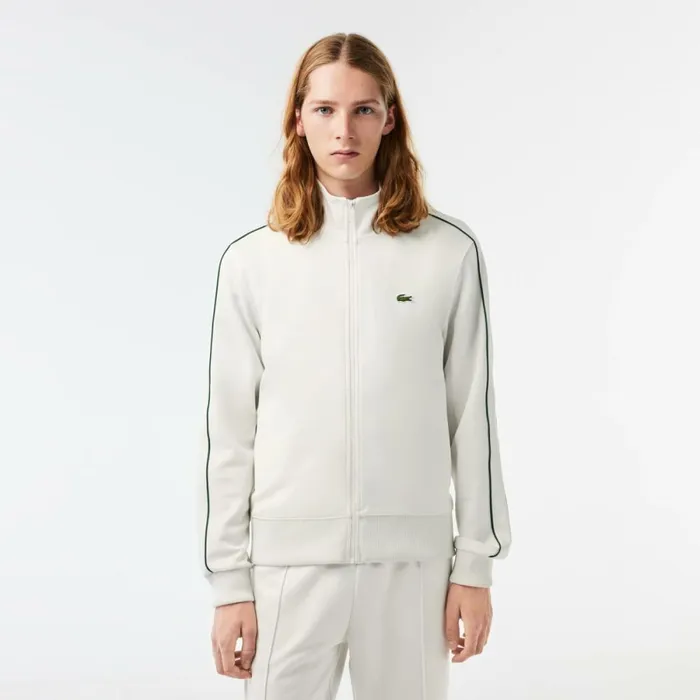 Sweaters and Sweatshirts Men Lacoste Men039s Paris Piqu Track Jacket White 70v