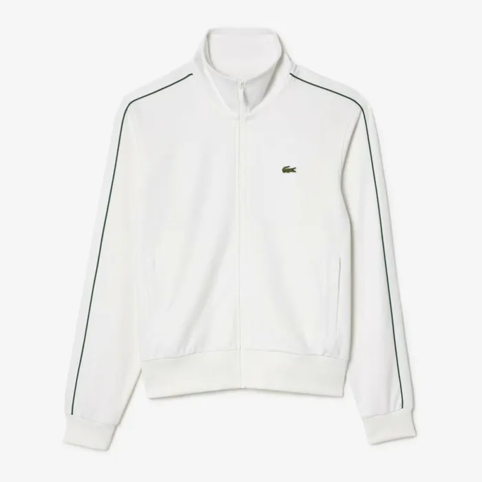 Sweaters and Sweatshirts Men Lacoste Men039s Paris Piqu Track Jacket White 70v