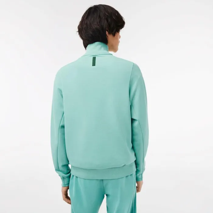 Sweaters and Sweatshirts Men Lacoste Mens Cotton Blend ZipUp Sweatshirt Green 3a4